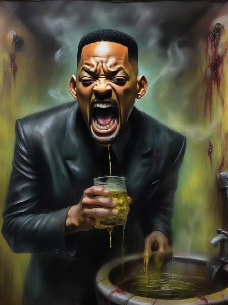 Will Smith chugging piss.