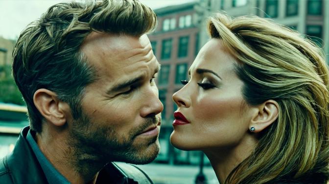 Ryan Reynolds kissing Ryan Reynolds and make it sexy