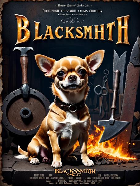 Blacksmith Dwarf with a Chihuahua.