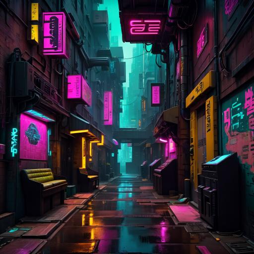 Cyberpunk alleyway
