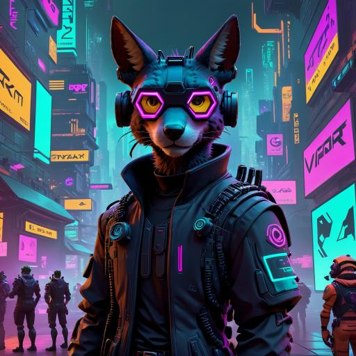 VRChat furry community portrait.