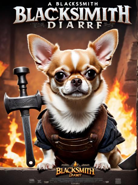 Blacksmith Dwarf with a Chihuahua.