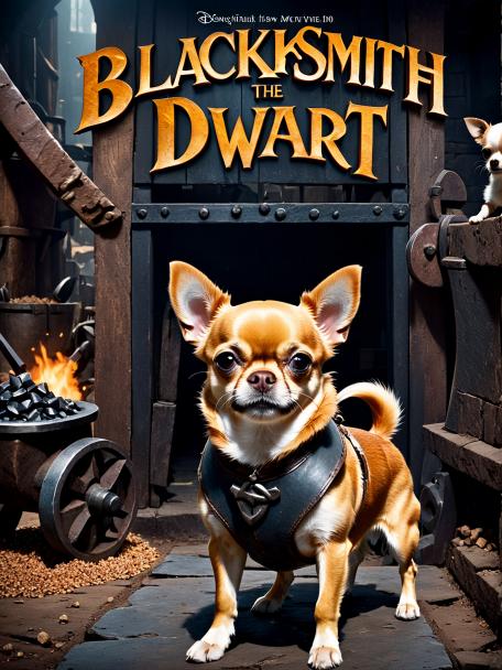 Blacksmith Dwarf with a Chihuahua.