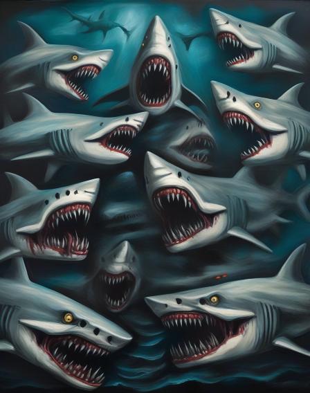 multi-headed sharks.