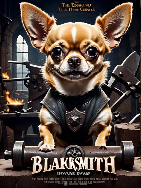 blacksmith dwarf with a chihuahua