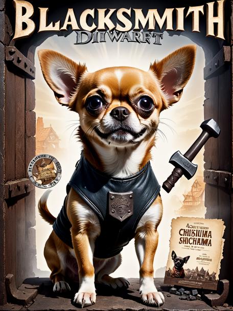 Blacksmith Dwarf with a Chihuahua