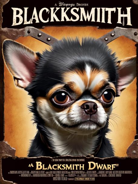 Blacksmith Dwarf with a Chihuahua.