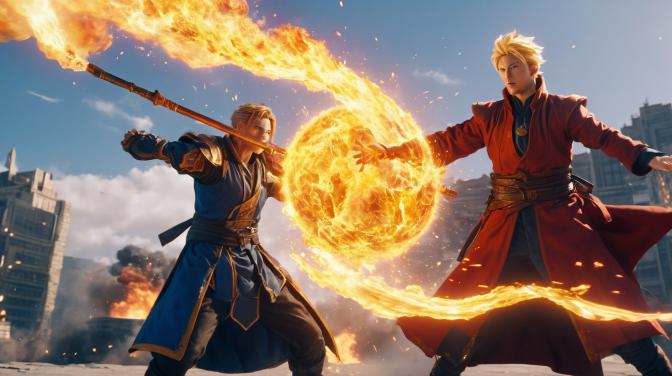 fire mage blasting anime