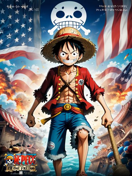 Luffy from One Piece embodying freedom.
