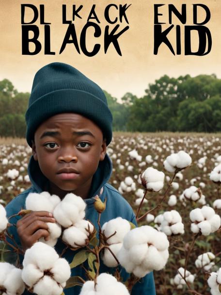 Black kid with Down syndrome picking cotton.