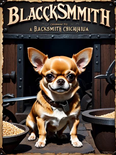 Blacksmith Dwarf with a Chihuahua.