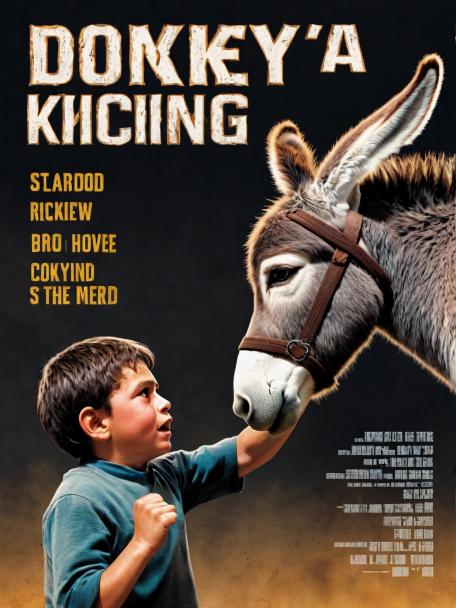 A donkey kicking a child.