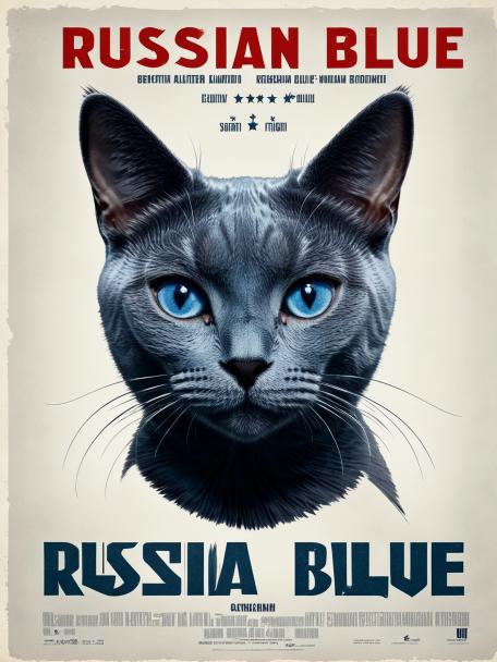 A Russian blue cat.