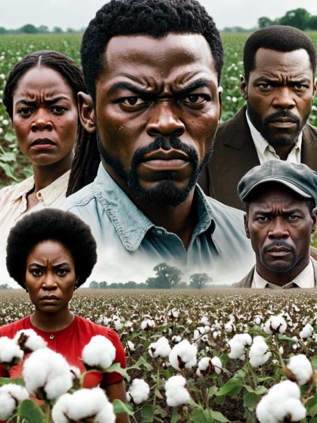 Angry black people in a cotton field.