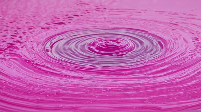 Pink fluid.