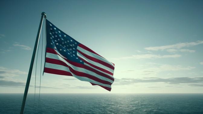 The United States of America flag, futuristic.