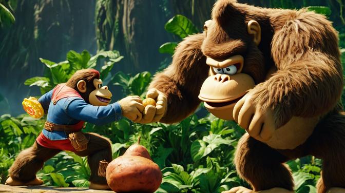 Donkey Kong and the Potato Man.
