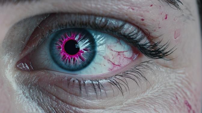 An infected pink eye.