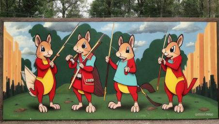 Three squirrel archers,