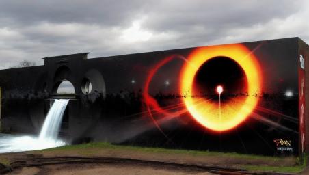 Event horizon, black hole, fire,