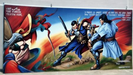 Master Swordsman Battling