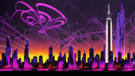 Futuristic Cyberpunk 2077 City Skyline Dark